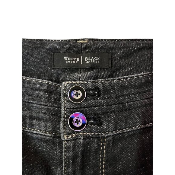 WHBM Feel Beautiful Trouser Leg Pants Womens 10R Black Denim Look Used - Picture 13 of 16